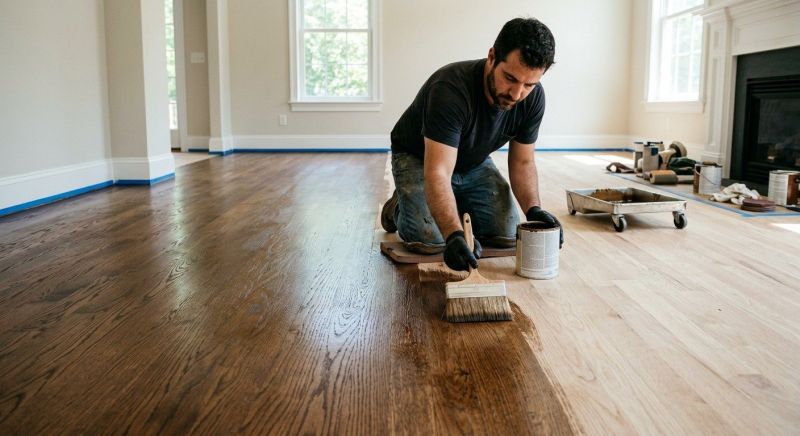 Walnut Floor Staining in Olathe, KS